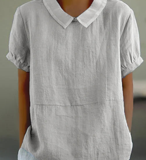 Amalie™ | Casual Bluse med Krave og Pufærmer