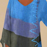 Helene | Stilfuld V-hals Color Block Top