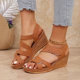 Signe™ – Ortopædiske kilehælsandaler med velcrolukning