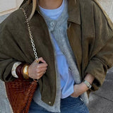 Mette™ | Suede Bomberjakke