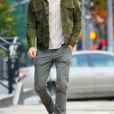 Lorentz | Herre Ruskindsjakke Med Knaplukning Foran