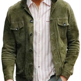 Lorentz | Herre Ruskindsjakke Med Knaplukning Foran