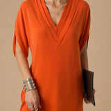 Ida KJOLE | Kort kjole med struktureret V-udskæring