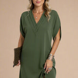 Ida KJOLE | Kort kjole med struktureret V-udskæring