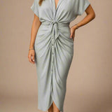 VILMA KJOLE | Lang kjole med knudedetalje