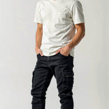 Svend | Slank Pasform Sorte Cargo Bukser