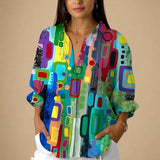 Edna | bluse med geometrisk mønster