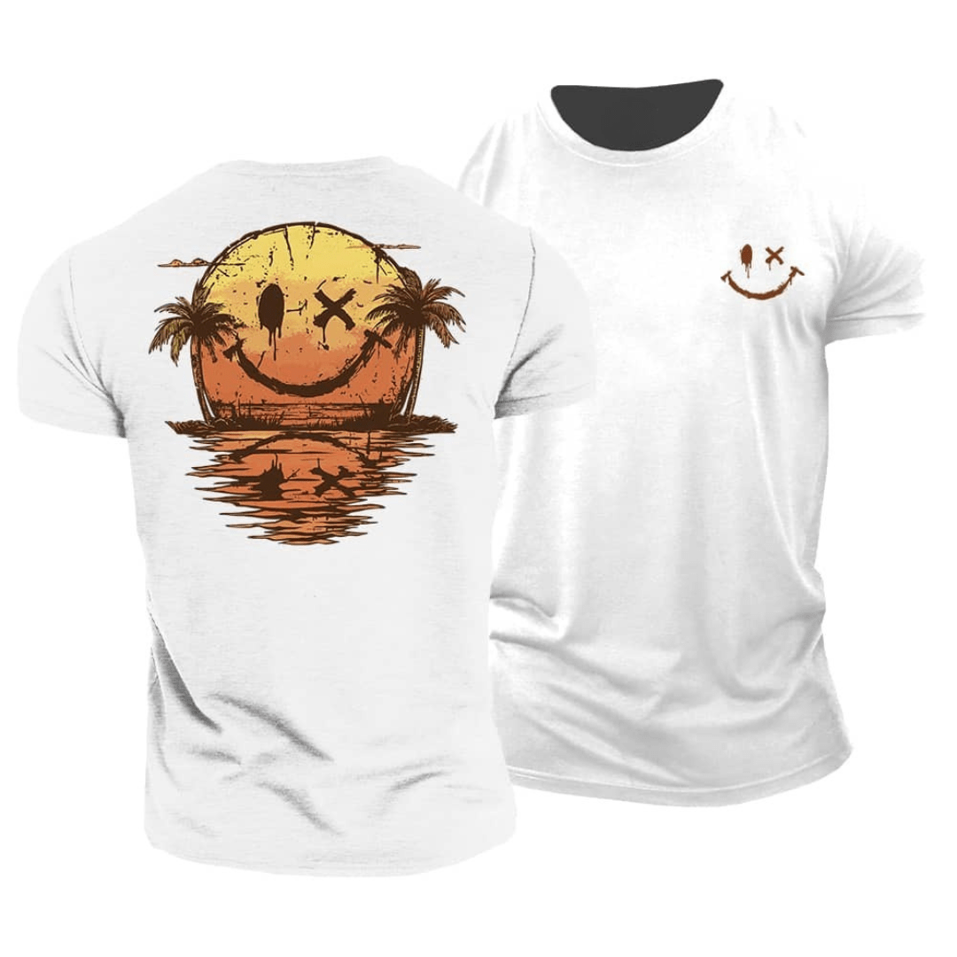 Sommer Smiley Hav T‑Shirt | Solskinsstemning i ét design